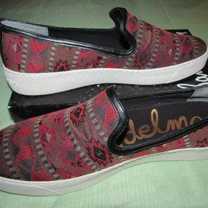 SAM EDELMAN Becker Red Tribal Print Casual Sneaker